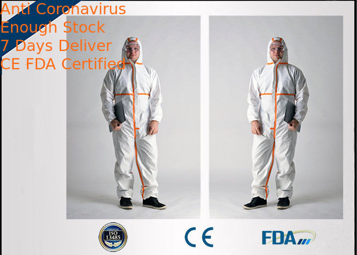 Latex Free Protective Coveralls Disposable Type 5 6 With High Toughness